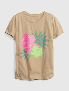 Gap Otroške organic Majica s flitry floral XL