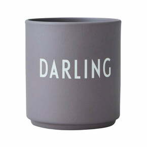 Siva porcelanasta skodelica Design Letters Darling