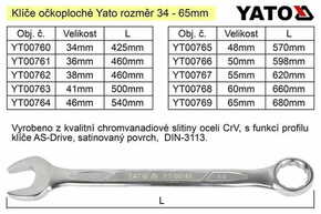 YATO Obročasti ključ Yato 50 mm CrV
