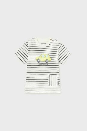 Otroška bombažna majica Mayoral rumena barva - rumena. Kratka majica za dojenčka iz kolekcije Mayoral. Model izdelan iz vzorčaste pletenine.