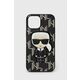 Karl Lagerfeld iphone 13 mini 5,4" trdi ovitek črna/črna monogram iconic patch