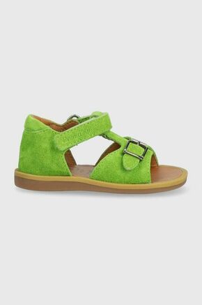 Otroški usnjeni sandali Reebok Classic zelena barva - zelena. Otroški Sandali iz kolekcije Pom D'api. Model izdelan iz iz semiš usnja.