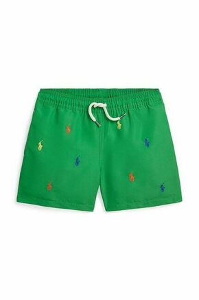 Otroške kopalne kratke hlače Polo Ralph Lauren zelena barva - zelena. Otroški kopalne kratke hlače iz kolekcije Polo Ralph Lauren. Model izdelan iz vzorčastega materiala.