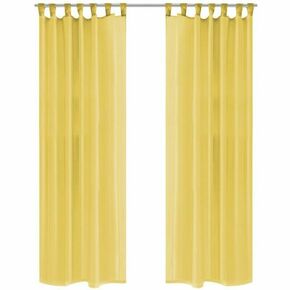 Prosojne zavese 2 kosa 140x175 cm rumene barve