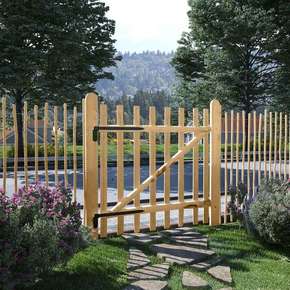 VidaXL Enojna vrata za ograjo leska 100x100 cm