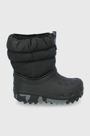 Otroške snežke Crocs črna barva - črna. Zimski čevlji iz kolekcije Crocs. Podloženi model izdelan iz kombinacije tekstilnega in sintetičnega materiala.