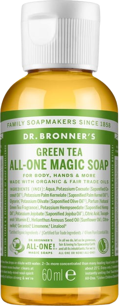 "Dr. Bronner's 18in1 naravno milo z zelenim čajem - 60 ml"