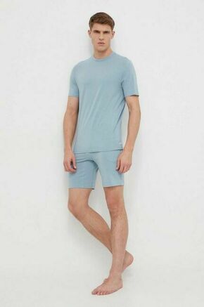 Pižama Calvin Klein Underwear moška - modra. Pižama iz kolekcije Calvin Klein Underwear. Model izdelan iz elastične pletenine. Model iz izjemno udobne