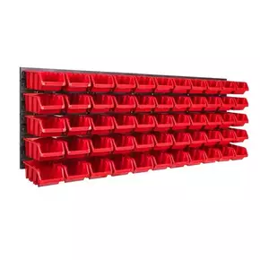 Botle Viseča plošča za orodje 115 x 39 cm z 55 kos Škatla stenskih Rdeča škatle Sistem za shranjevanje