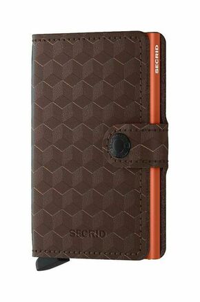 Usnjena denarnica Secrid Optical Brown-Orange rjava barva - rjava. Mala denarnica iz kolekcije Secrid. Model izdelan iz kombinacije naravnega usnja in kovine.