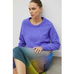 Volnen pulover Samsoe Samsoe ženski, vijolična barva - vijolična. Pulover iz kolekcije Samsoe Samsoe. Model izdelan iz enobarvne pletenine. Zaradi svoje visoke termoregulacijske sposobnosti vam volna pomaga ohranjati toploto, ko je hladno, in...