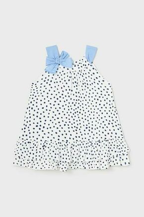 Obleka za dojenčka Mayoral bela barva - bela. Obleka za dojenčke iz kolekcije Mayoral. Nabran model