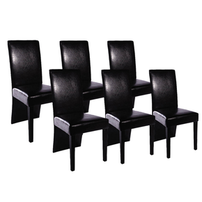 VidaXL Jedilni stoli 6 kosov umetno usnje črne barve