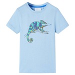 vidaXL Otroška majica z kratkimi rokavi svetlo modra 116