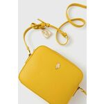 Torbica U.S. Polo Assn. rumena barva - rumena. Majhna torbica iz kolekcije U.S. Polo Assn. Model na zapenjanje, izdelan iz ekološkega usnja.