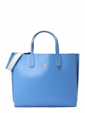 Torbica Tommy Hilfiger - modra. Velika torbica iz kolekcije Tommy Hilfiger. Model na zapenjanje