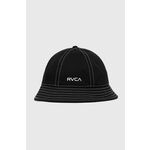 Bombažni klobuk RVCA črna barva - črna. Klobuk iz kolekcije RVCA. Model z ozkim robom, izdelan iz enobarvnega materiala.