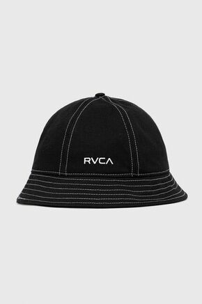 Bombažni klobuk RVCA črna barva - črna. Klobuk iz kolekcije RVCA. Model z ozkim robom