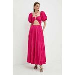 Obleka Luisa Spagnoli RUNWAY COLLECTION roza barva, 541115 - roza. Obleka iz kolekcije Luisa Spagnoli. Model izdelan iz enobarvne tkanine. Izrazit model za posebne priložnosti.