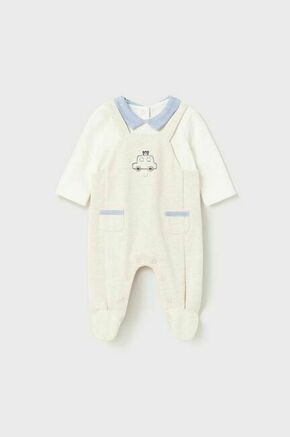 Pajac za dojenčka Mayoral Newborn - bež. Pajac za dojenčka iz kolekcije Mayoral Newborn. Model izdelan iz udobne tkanine.
