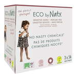 NATY Eco vlažilni robčki brez vonja, za občutljivo kožo, 3x 56 kosov