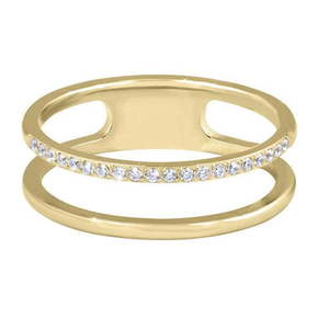 Troli Dvojni minimalistični prstan iz zlatega jekla (Obseg 60 mm)