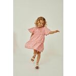 Otroška bombažna obleka zippy roza barva - roza. Otroški Obleka iz kolekcije zippy. Nabran model, izdelan iz enobarvnega materiala.