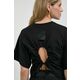 Bombažna kratka majica Liviana Conti ženski, črna barva - črna. Kratka majica iz kolekcije Liviana Conti, izdelana iz pletenine s potiskom. Model iz zračne bombažne tkanine.