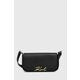 Usnjena torbica Karl Lagerfeld črna barva, 245W3043 - črna. Majhna torbica iz kolekcije Karl Lagerfeld. Model na zapenjanje, izdelan iz naravnega usnja.