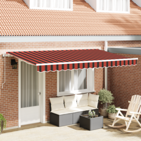 Vidaxl Retraktilna tenda Oranžna 350 x 200 cm blago