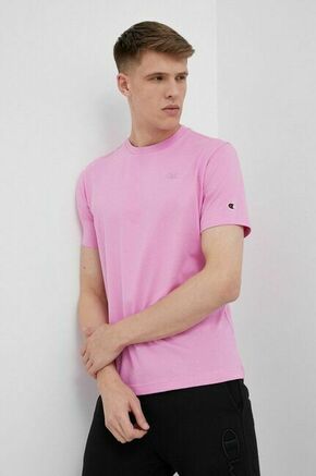 Bombažna kratka majica Champion vijolična barva - roza. Kratka majica iz kolekcije Champion. Model izdelan iz enobarvne pletenine. Izjemno udoben material