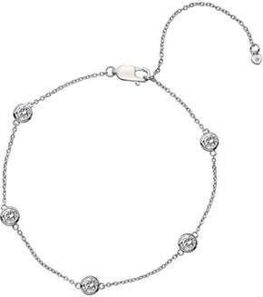 Hot Diamonds Srebrna zapestnica s topazom in pravim diamantom Willow DL580 srebro 925/1000