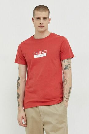 Bombažna kratka majica Solid rdeča barva - rdeča. Lahkotna kratka majica iz kolekcije Solid. Model izdelan iz elastične pletenine. Zračen