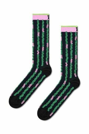 Nogavice Happy Socks Ruffled Stripe črna barva - črna. Nogavice iz kolekcije Happy Socks. Model izdelan iz elastičnega