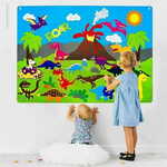 Mormark Plošča iz filca za otroke (30x nalepk + podloga) | FELTLAND Dinozavri