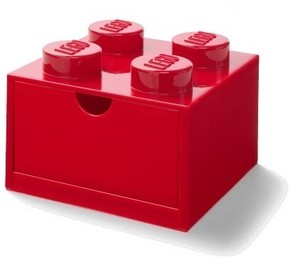 LEGO namizna škatla 4 s predalom - rdeča