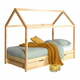 Otroška postelja iz masivnega bora v obliki hiške/z dodatnim ležiščem s prostorom za shranjevanje 90x200 cm v naravni barvi DALLAS – Vipack