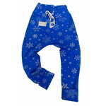 Nootka Dolge hlače snežinke baggy pariška modra, ročno delo, 86/92&nbsp;