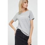 Kratka majica Pepe Jeans ženska, siva barva - siva. Kratka majica iz kolekcije Pepe Jeans. Model izdelan iz melange pletenine.