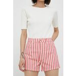 Kratke hlače Wrangler ženske, roza barva - roza. Kratke hlače iz kolekcije Wrangler. Model izdelan iz tkanine.