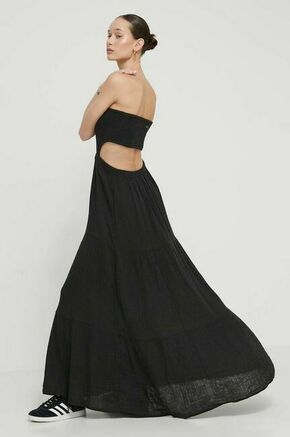 Bombažna obleka Rip Curl črna barva - črna. Obleka iz kolekcije Rip Curl. Model izdelan iz izjemno udobne bombažne tkanine