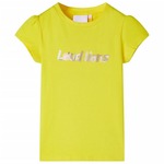 vidaXL Otroška majica s kratkimi rokavi živo rumena 104