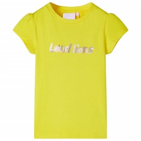 VidaXL Otroška majica s kratkimi rokavi živo rumena 104