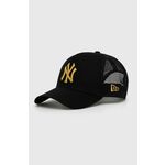 Kapa s šiltom New Era NEW YORK YANKEES črna barva, 60503581 - črna. Kapa s šiltom vrste baseball iz kolekcije New Era. Model izdelan iz tkanine z nalepko.