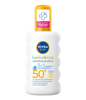 Nivea SPF 50+ Sun Kids ( Sensitiv e Protect &amp; Care Sun Spray) 200 ml