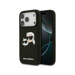 Karl Lagerfeld Originalen ovitek iPhone 17 Pro - IML NFT Heads - črn silikonska zaščita MagSafe - KLHMP17LSKCHPPLK