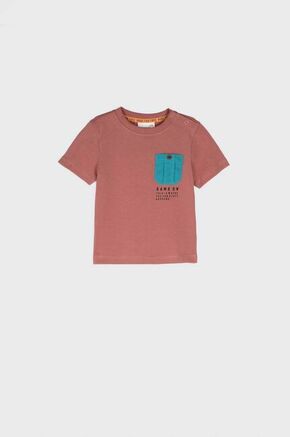 Otroška bombažna kratka majica Coccodrillo bordo barva - bordo. Otroški kratka majica iz kolekcije Coccodrillo. Model izdelan iz tanke