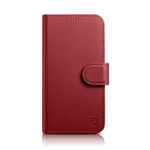 iCARER wallet case 2v1 iphone 14 pro leather flip case anti-rfid rdeča (wmi14220726-rd)
