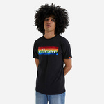 Bombažna kratka majica Ellesse Rainbow Pack črna barva - črna. Kratka majica iz kolekcije Ellesse. Model izdelan iz tanke, elastične pletenine.