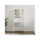 VIDAXL Toaletna mizica z LED lučkami visok sijaj bela 60x40x